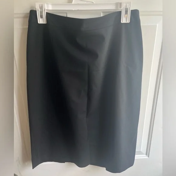 LAFAYETTE 148 New York $298 Black Virgin Wool Classic Pencil Skirt Size 12 EUC - Picture 2 of 7